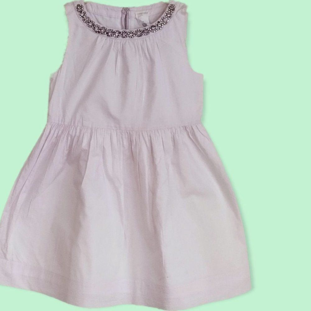 Crewcuts Embellished Neckline Dress, Size 4
